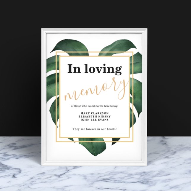 Monstera En mémoire d'amour signe mariage Poster (Créateur téléchargé)