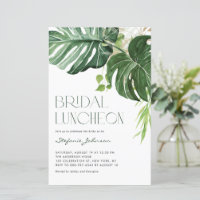 Monstera Feuilles Déjeuner nuptial été Invitation
