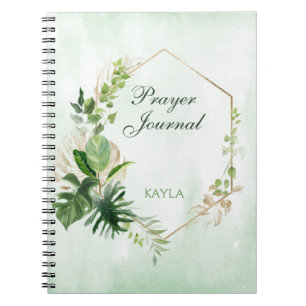 Monstera Feuilles Gold Frame Nom Prayer Journal