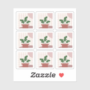 Monstera House Plante encadre Sticker Bohemian