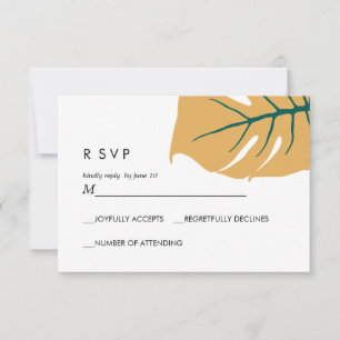 Monstera jaune Réponse Mariage RSVP