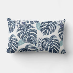 Monstera Palm Feuille Lumbar Coussin