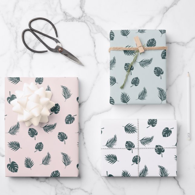 Monstera Palm Feuilles Motif tropical (Recto)