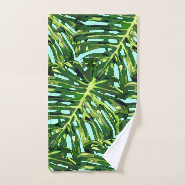 Monstère tropicale Feuilles - Exotique (Serviette à main)