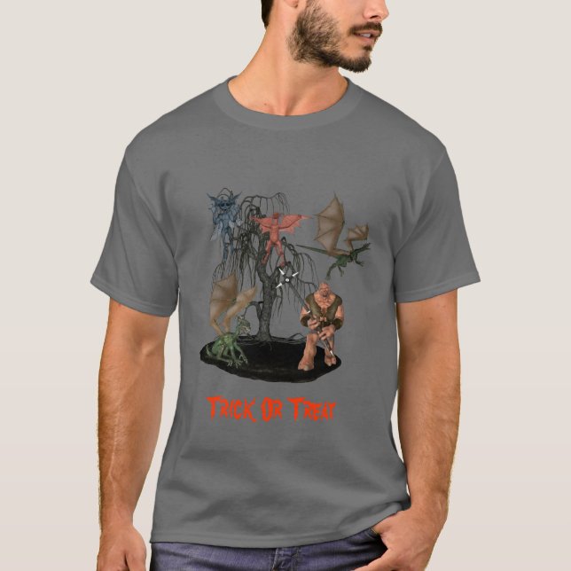 Monsters Goblins Créatures T-Shirt Halloween (Devant)