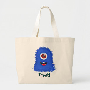 Monstre borgne et bleu, sac de des bonbons ou un