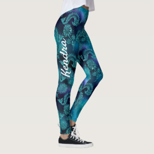 Monstre de dragon de mer Turquoise Leggings person