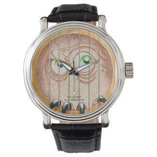 Monstre de guitare, montre au poignet, cuir noir