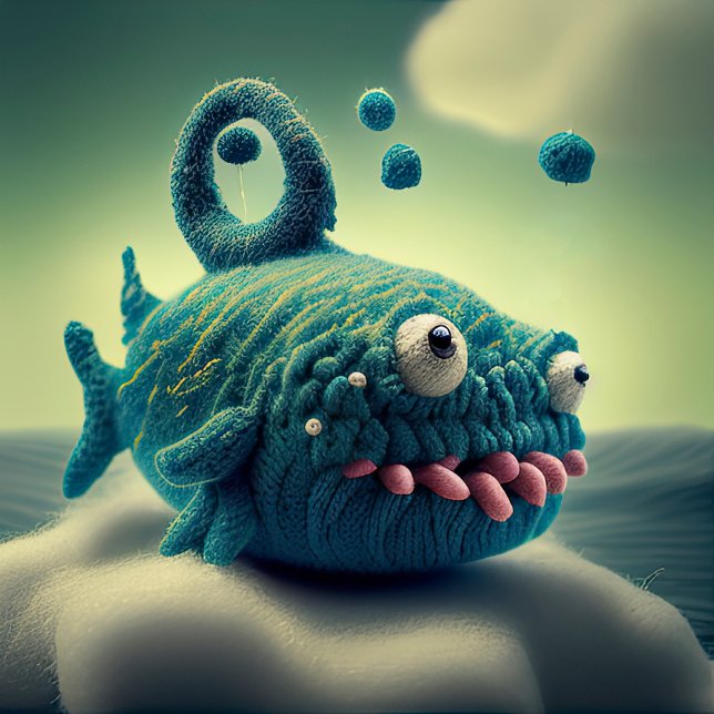 Monstre de laine rond Coussins (Créateur téléchargé)