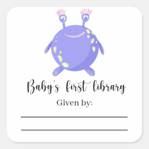 Monstre - Étiquette de livre pour Baby Shower, liv