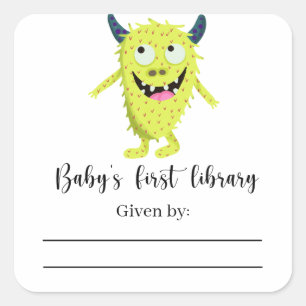 Monstre - Étiquette de livre pour Baby Shower, liv