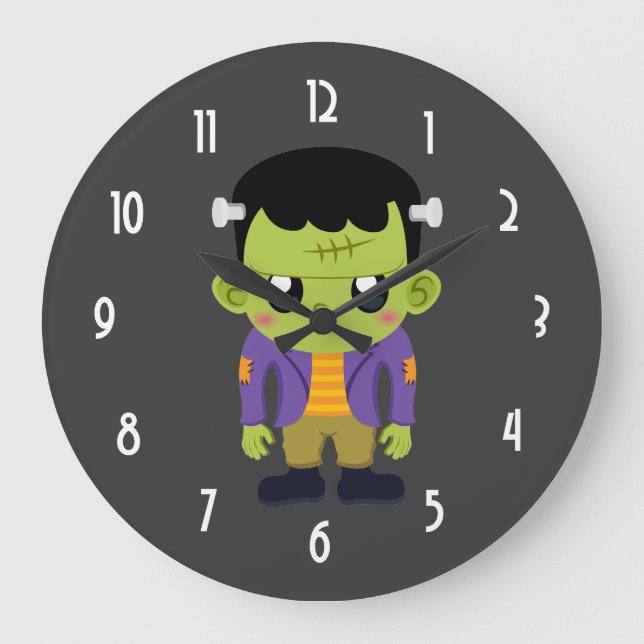 Monstre Frankenstein Vert Halloween Grande horloge (Recto)