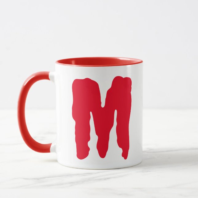 Monstre Pour Lui Mugs Initiales Rouge Monogramme L (Gauche)