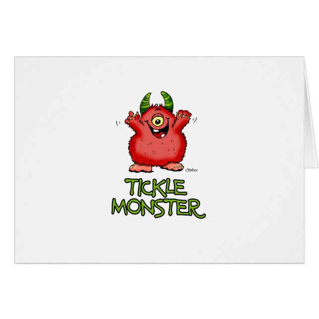 Monstre rouge mignon de chatouillement par (Devant horizontal)