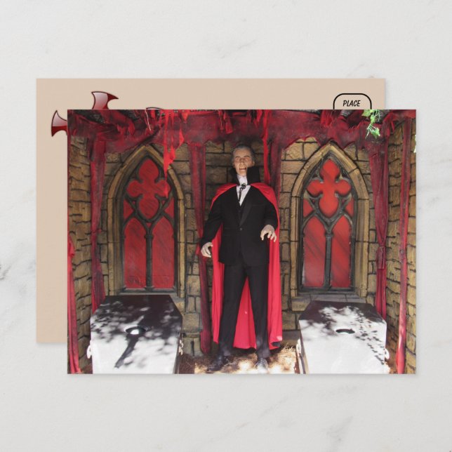 Monstre Vampire / Carte postale Halloween (Devant / Derrière)