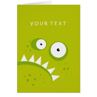Monstre vert effrayant drôle fâché grincheux