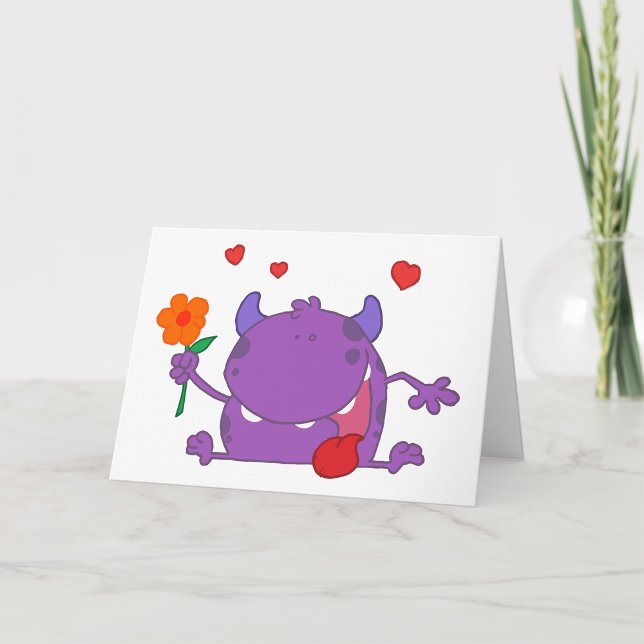 Monstre Violet Dans Love Cartes De Voeux (Créateur téléchargé)