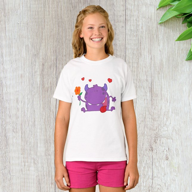 Monstre Violet En T-shirt Filles Amoureuses (Créateur téléchargé)