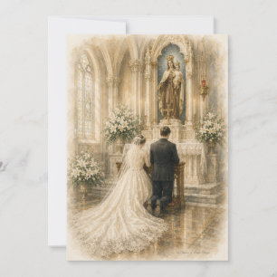 Mont Carmel Autel de mariage catholique Aquarelle