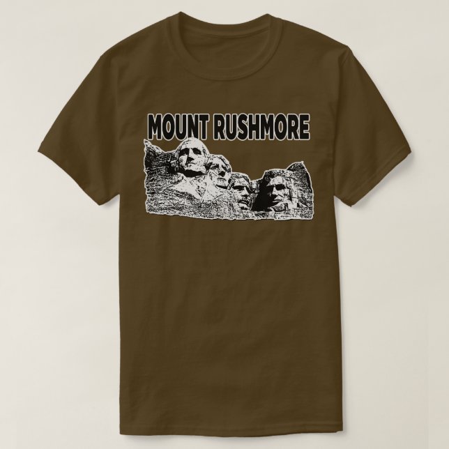 Mont Rushmore en TShirt noir et blanc (Design devant)