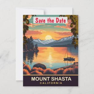 Mont Shasta, Californie, Carte postale de voyage, 