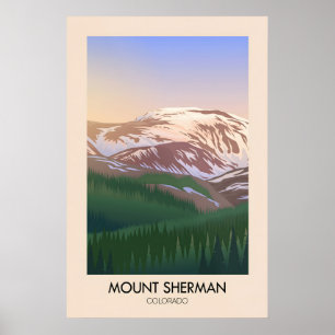 Mont Sherman Colorado USA Affiche de voyage