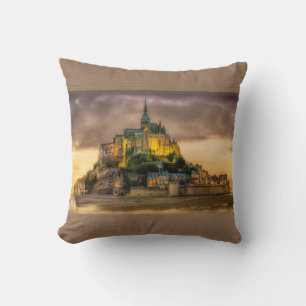 Mont St. Michel Normandie France Oreiller Marron