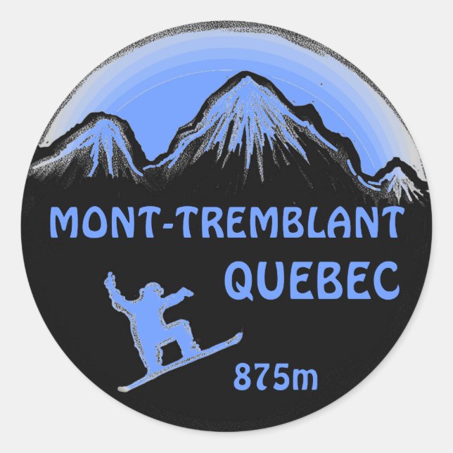 Mont Tremblant Autocollants d'art en snowboard ble (Devant)