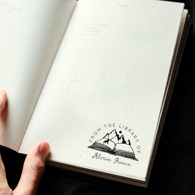 Montagne de la bibliothèque de, tampon personnalis (Créateur téléchargé)