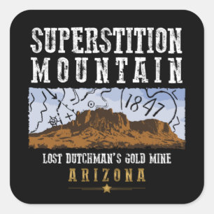 MONTAGNE DE SUPERSTITION STICKER CARRÉ ARIZONA