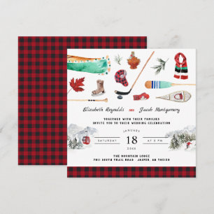 Montagne d'hiver rustique   Invitation du Mariage