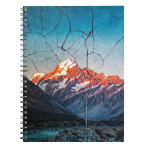 Montagne en toile craquée Journal carnet