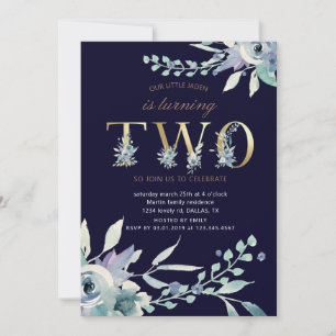 montagne été floral or deuxième anniversaire