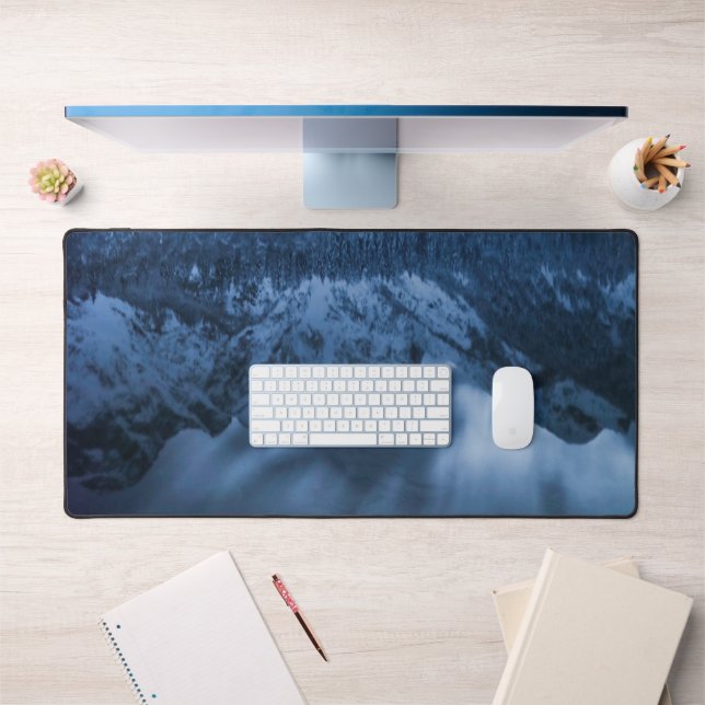 Montagne majestueuse Mangart réflexion Lac de Fusi (Bureau 1)