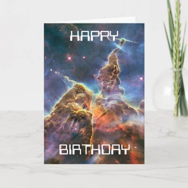 montagne mystique, carte d'anniversaire d'image hu (Devant)