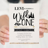 Montagne rustique sauvage un invitation Anniversai