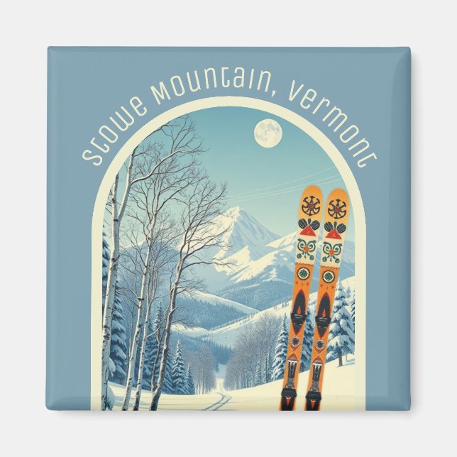 Montagne Stowe Vermont vacances de ski Magnet (Devant)