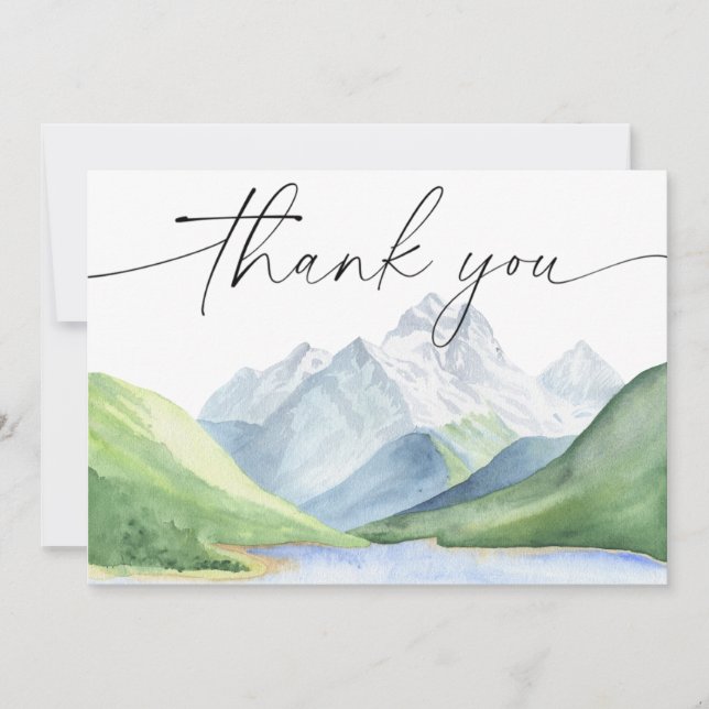 Montagnes à l'aquarelle Merci (Devant)