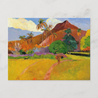 'Montagnes à Tahiti' - Carte postale Paul Gauguin