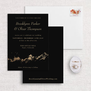 Montagnes Abstraites Invitation de mariage noir mi