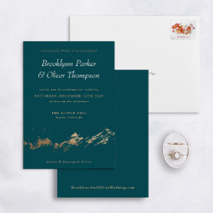 Montagnes Abstraites Invitation de mariage Turquoi