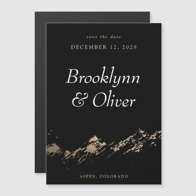 Montagnes Abstraites Vert foncé Enregistrer la dat (Devant / Derrière)