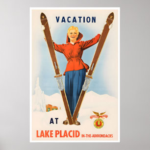 Montagnes Adirondack Art Lake Placid Impression Sk