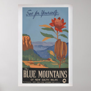 Montagnes Bleues par H. Rousel Affiche de voyage