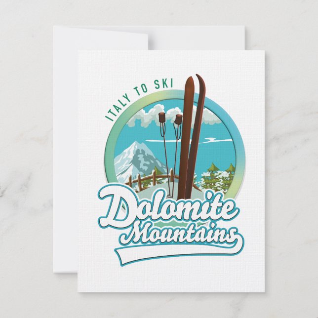 montagnes de dolomite italie logo ski  (Dos)