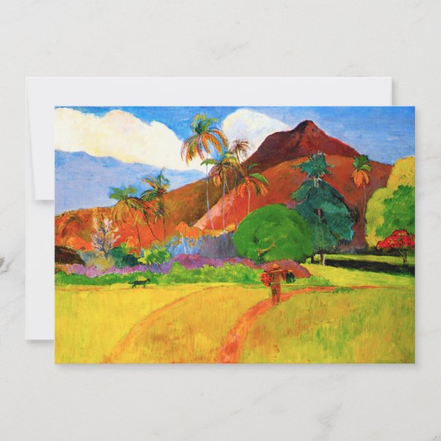 Montagnes de Gauguin dans des invitations du (Devant)
