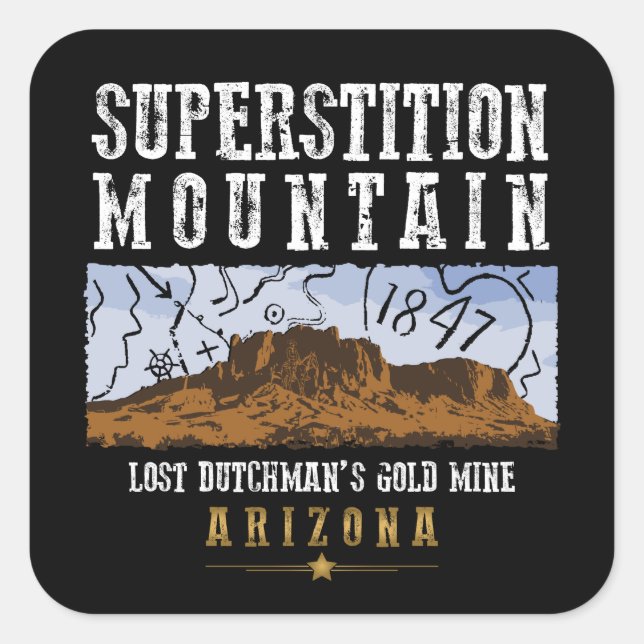 MONTAGNES DE SUPERSTITION ARIZONA AUTOCOLLANTS CAR (Devant)
