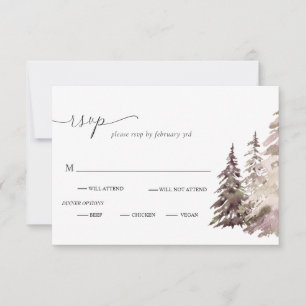 Montagnes Désert Mariage rustique Carte RSVP