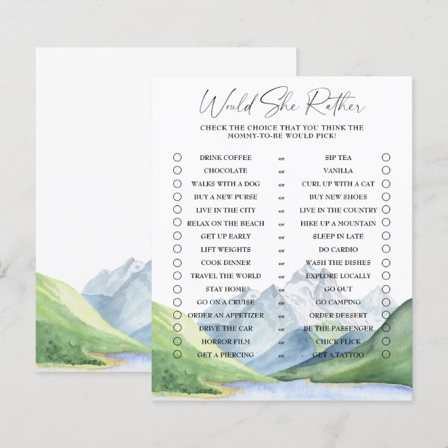 Montagnes - Elle Préférerait Jouer (Devant / Derrière)