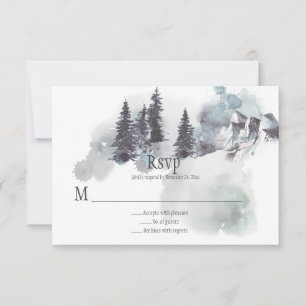 Montagnes enneigées Pins Mariage RSVP